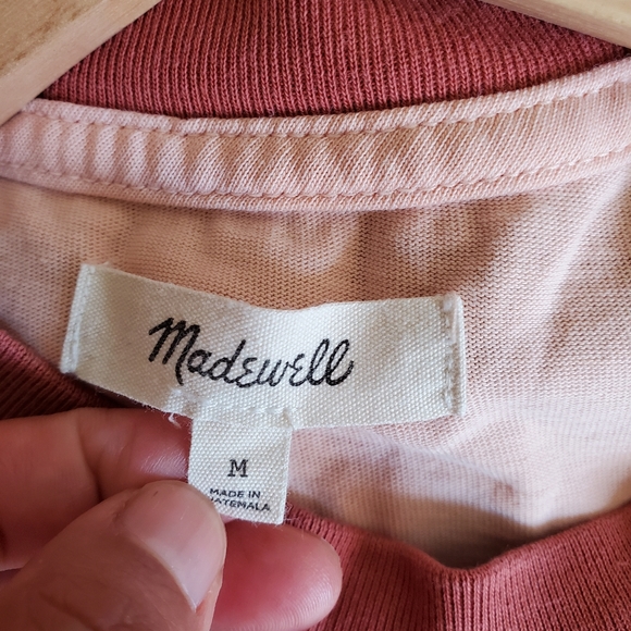 Madewell Supima cotton essential Ringer tee in colorblock size Medium. - Picture 8 of 10